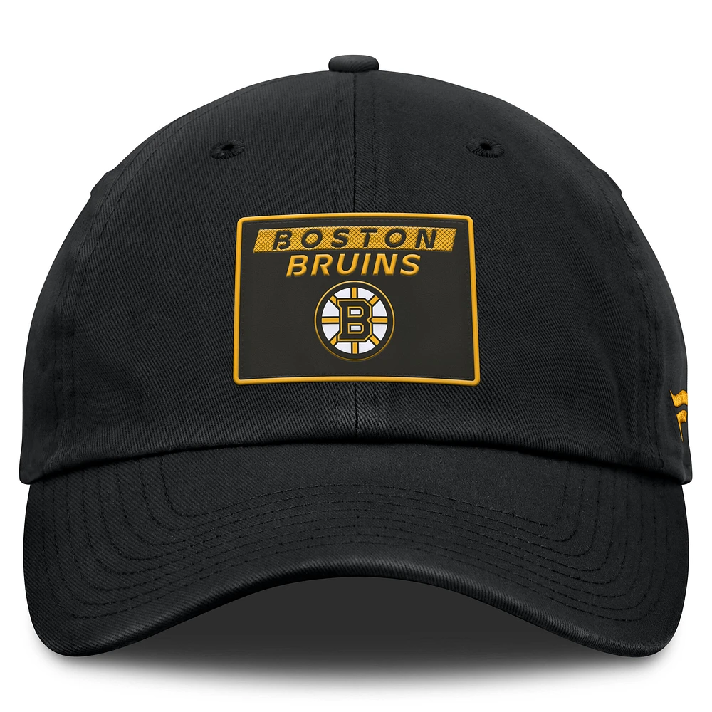 Women's Fanatics Black Boston Bruins Authentic Pro Rink Adjustable Hat