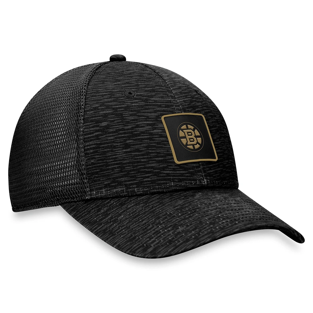 Casquette ajustable authentique Pro Road Trucker Fanatics pour femmes, noire des Bruins de Boston