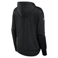 Women's Fanatics Black Boston Bruins Authentic Pro Scuba Neck Full-Zip Hoodie