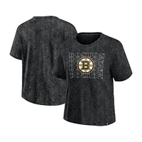 T-shirt délavé noir fanatiques des Bruins de Boston pour femmes