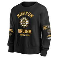 Women's Fanatics Black Boston Bruins Go Team Pullover Sweatshirt