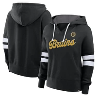 Women's Fanatics Black Boston Bruins Oversized Seize Pullover Hoodie