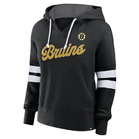 Women's Fanatics Black Boston Bruins Oversized Seize Pullover Hoodie