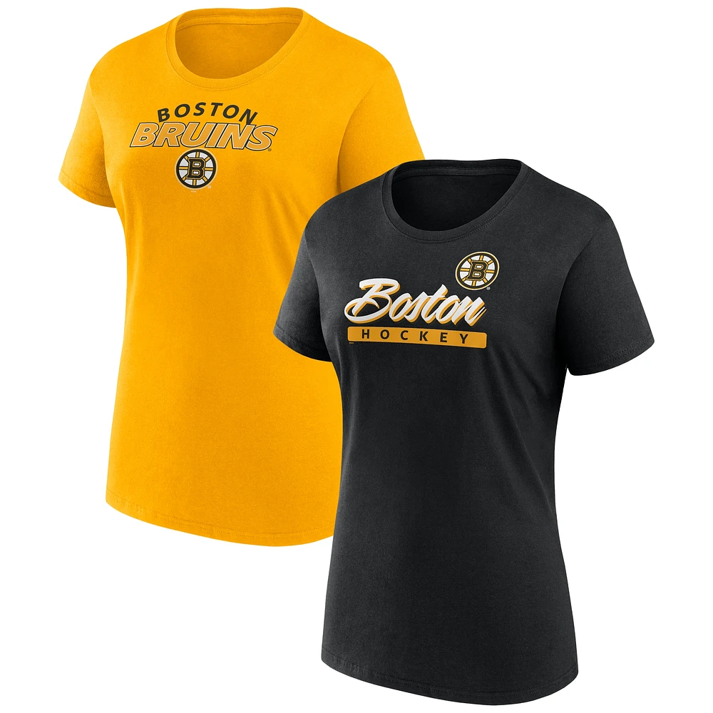 Pack combiné de t-shirts Risk Fanatics Boston Bruins pour femmes