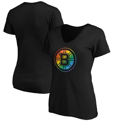 Boston Bruins Fanatics Branded Women's Team Pride Logo V-Neck T-Shirt - Black
