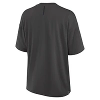 Women's Fanatics Charcoal Boston Bruins Oversized Elements Raw Edge Future Ground T-Shirt