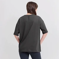Women's Fanatics Charcoal Boston Bruins Oversized Elements Raw Edge Future Ground T-Shirt
