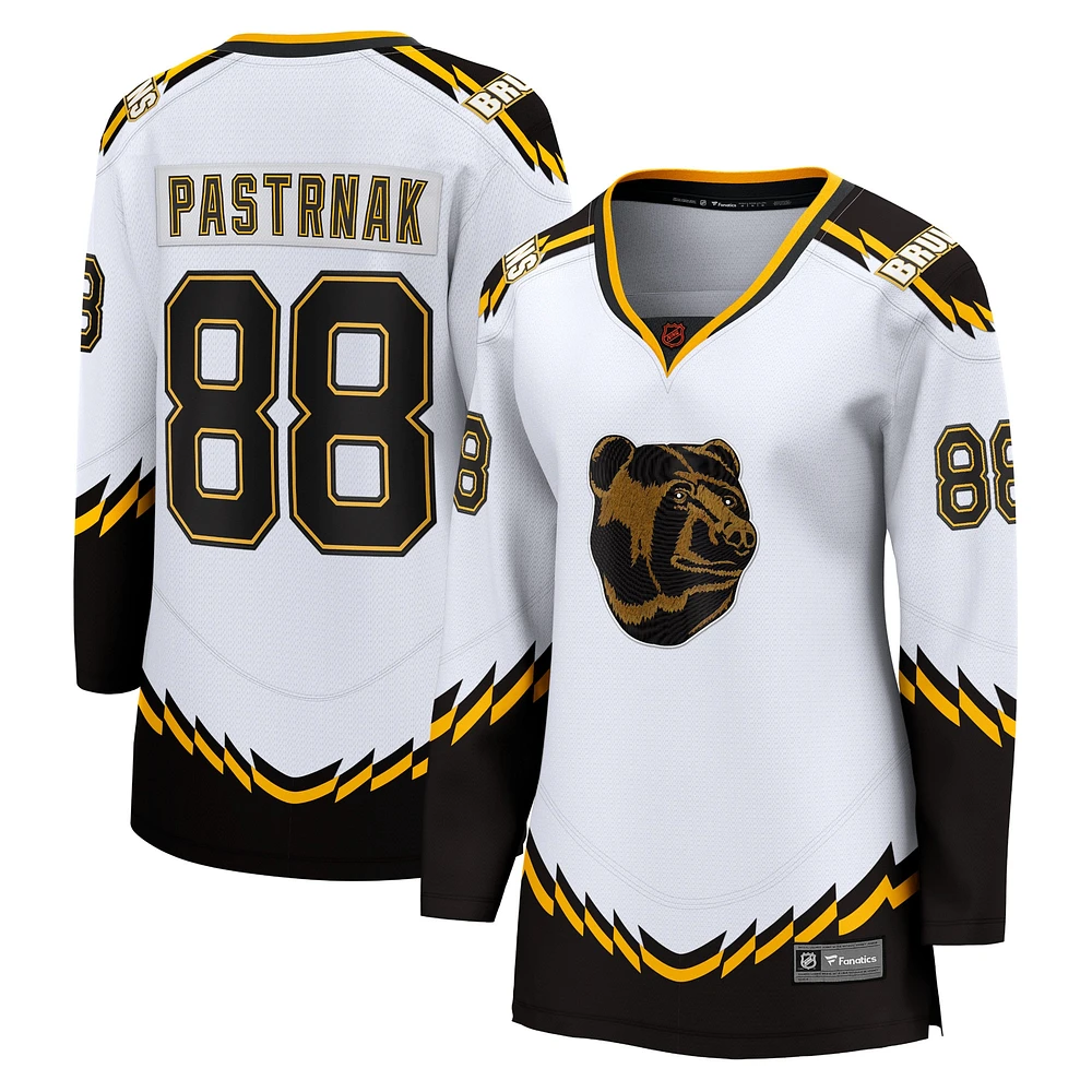 Fanatics pour femmes David Pastrnak Blanc Bruins de Boston Édition spéciale 2.0 Maillot joueur échappé