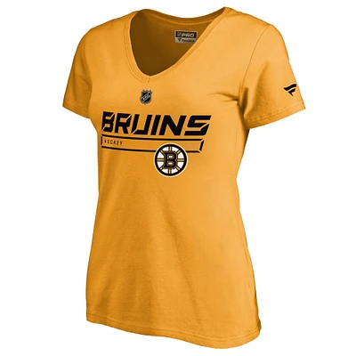 Women's Fanatics Gold Boston Bruins Authentic Pro Prime T-Shirt