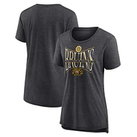 Women's Fanatics  Heather Charcoal Boston Bruins Centennial Hockey Tri-Blend T-Shirt