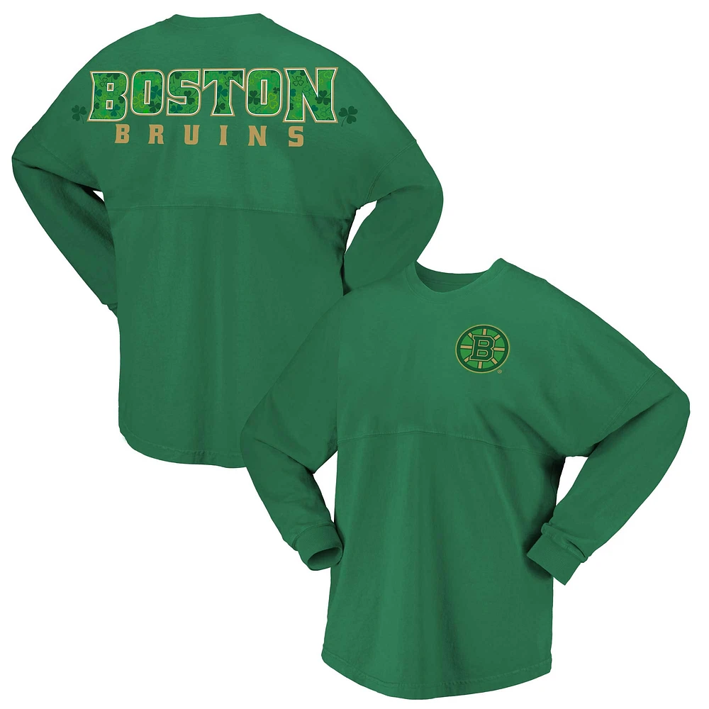 Women's Fanatics Kelly Green Boston Bruins St. Patrick's Day Spirit Jersey T-Shirt