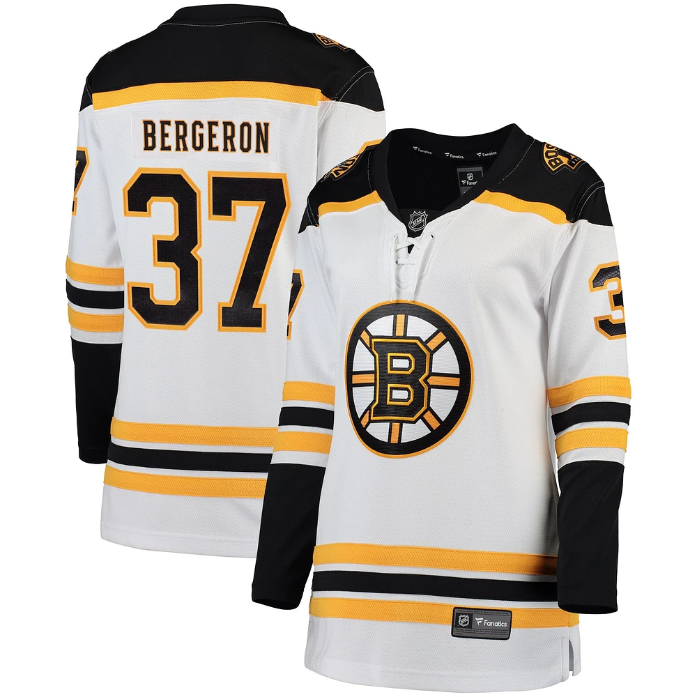 Femmes fanatiques de marque Patrice Bergeron échappée blanche des Bruins Boston - Maillot joueur