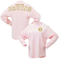 Women's Fanatics Pink Boston Bruins Spirit Jersey Long Sleeve T-Shirt