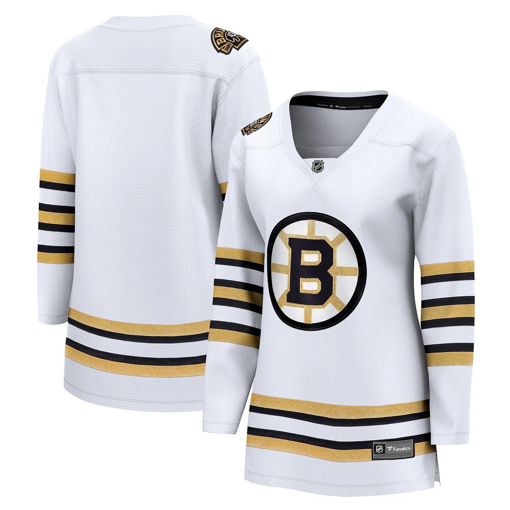 Maillot blanc Premier Breakaway du 100e anniversaire des Bruins de Boston marque Fanatics pour femmes