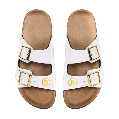 Women's FOCO Boston Bruins Double-Buckle Sandals