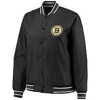 Women's JH Design Black Boston Bruins Plus Front Hit Full-Snap Jacket