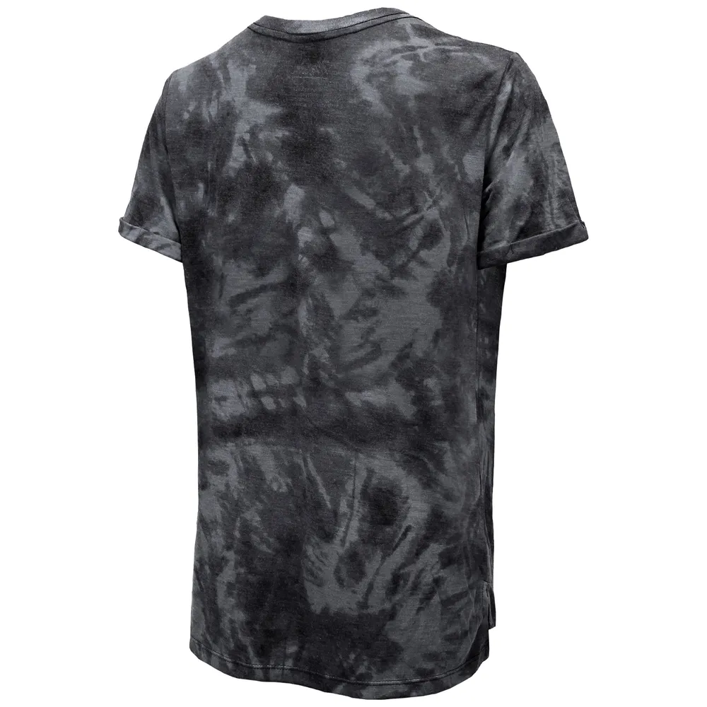 Majestic Threads - T-shirt noir à motif tie-dye pour femme des Bruins de Boston