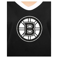 Women's New Era Black Boston Bruins Game Day Rhinestuds T-Shirt