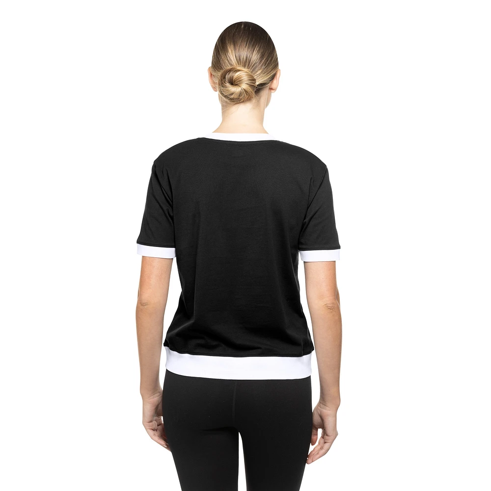 Women's New Era Black Boston Bruins Game Day Rhinestuds T-Shirt