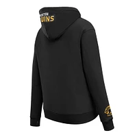 Women's Pro Standard Black Boston Bruins Classic Chenille Pullover Hoodie