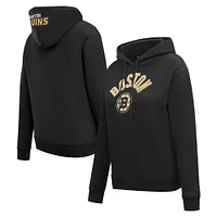 Women's Pro Standard Black Boston Bruins Classic Chenille Pullover Hoodie