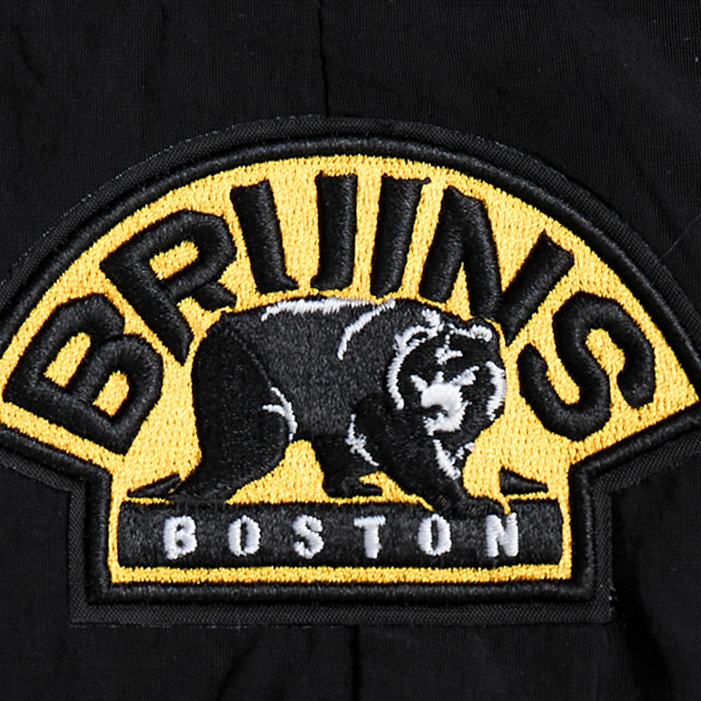 Coupe-vent court classique à demi-zip Pro Standard pour femmes, noir des Bruins de Boston