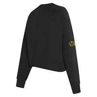 Sweat-shirt à col rond avec mascotte des Bruins de Boston noir Pro Standard pour femmes