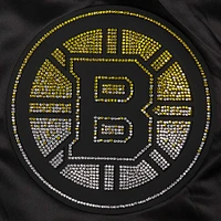 Veste en satin à boutons-pression et strass pour femme Pro Standard Boston Bruins noire