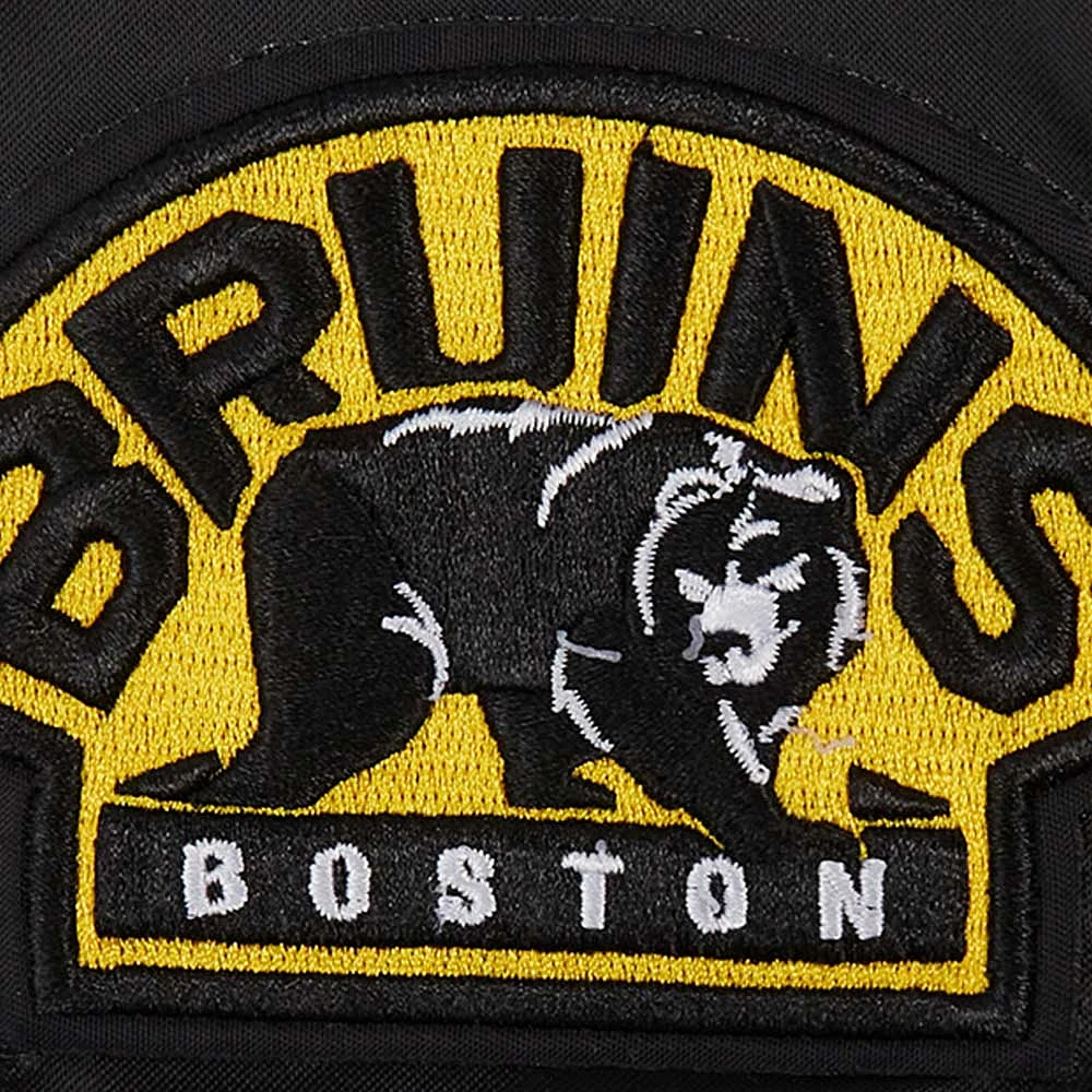 Veste en satin à boutons-pression et strass pour femme Pro Standard Boston Bruins noire