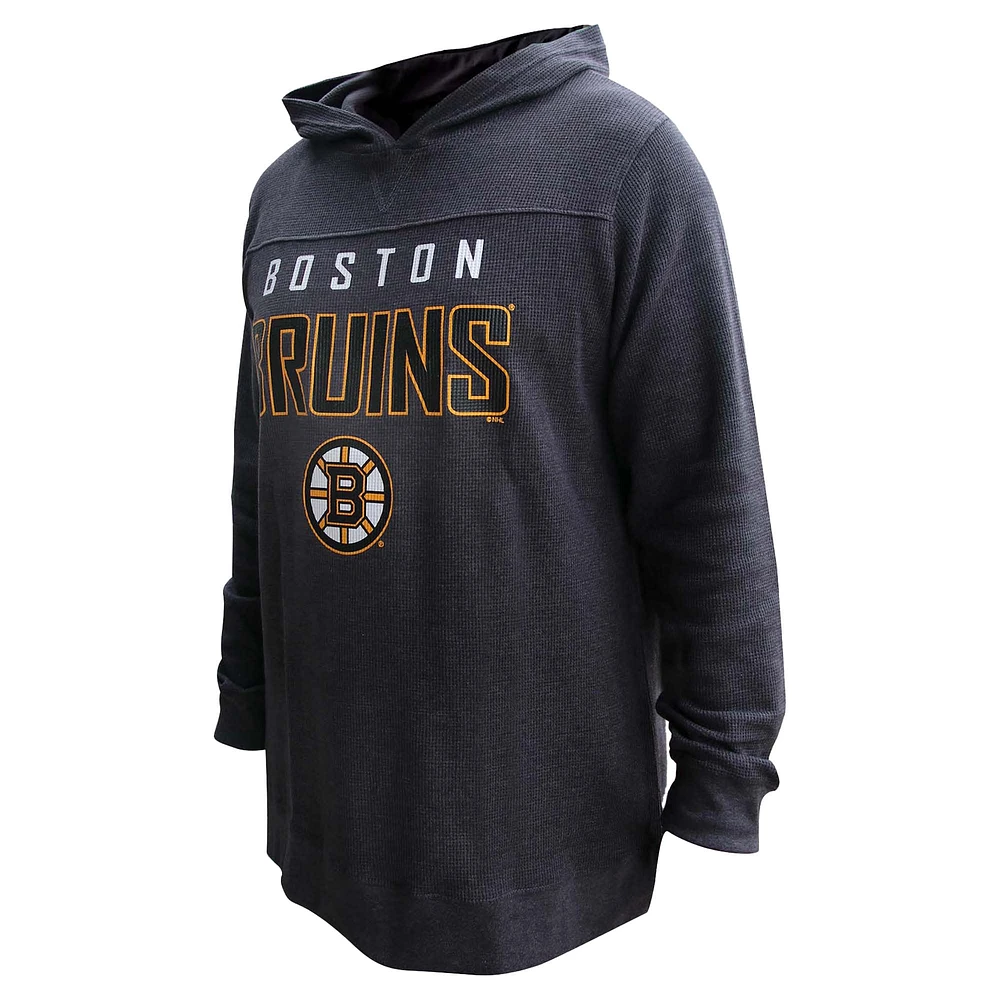 Women's Profile David Pastrnak Black Boston Bruins Plus Name & Number Thermal Pullover Hoodie