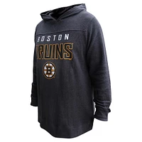 Profil femme David Pastrnak Sweat à capuche thermique grande taille avec nom et numéro des Bruins de Boston noirs