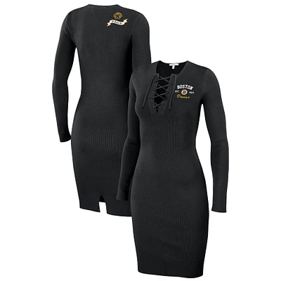 Robe à lacets noire WEAR by Erin Andrews des Bruins de Boston pour femmes