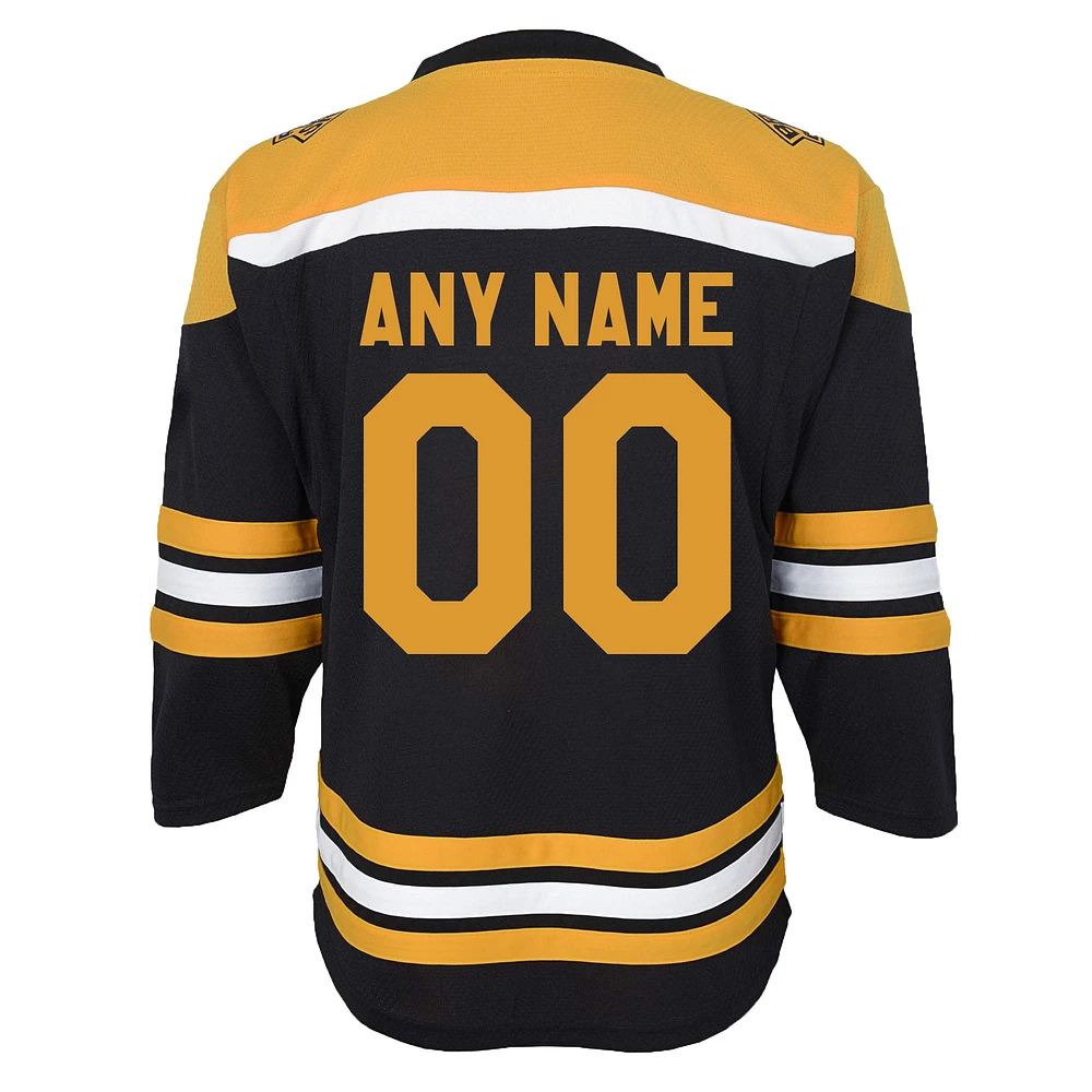 Youth Black Boston Bruins 2020/21 Home - Custom Replica Jersey