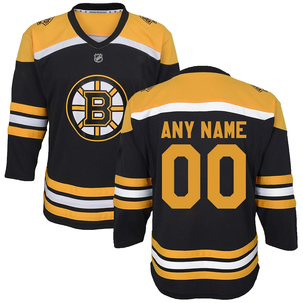 Youth Black Boston Bruins 2020/21 Home - Custom Replica Jersey