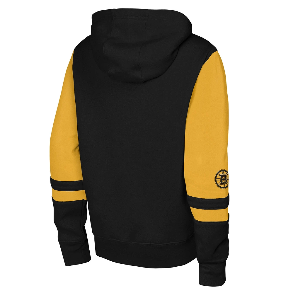 Youth Black Boston Bruins Face Off Full-Zip Hoodie