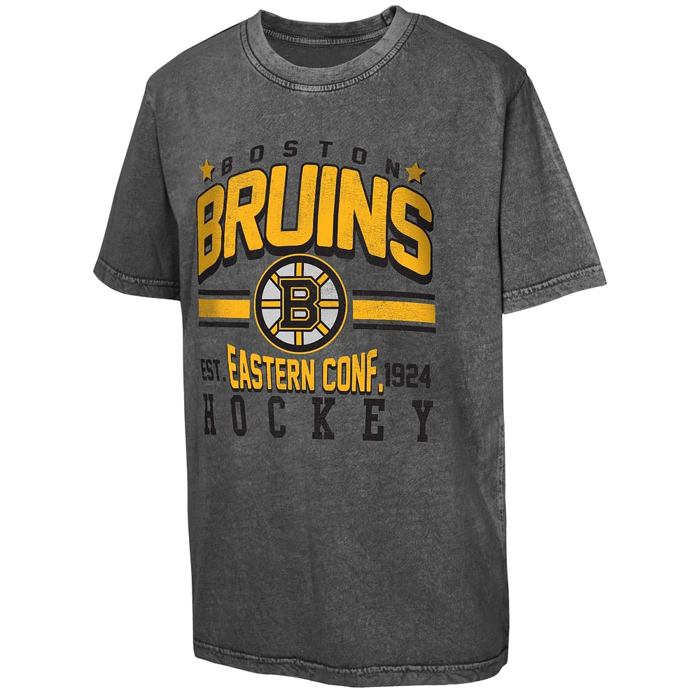 T-shirt court noir pour jeunes des Bruins de Boston