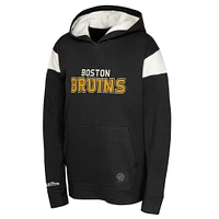 Youth Black Boston Bruins Thermal Lightweight Pullover Hoodie