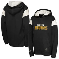 Youth Black Boston Bruins Thermal Lightweight Pullover Hoodie