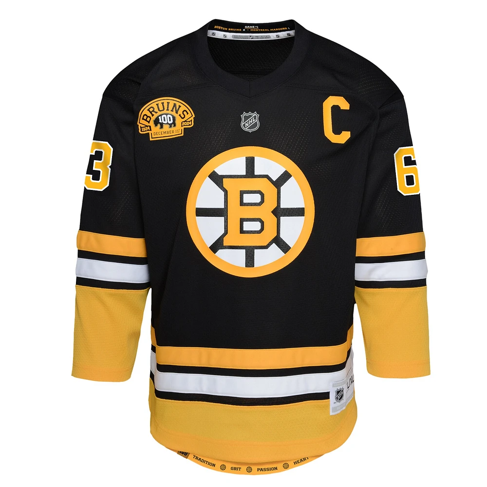 Youth Brad Marchand Black Boston Bruins 100th Anniversary Replica Player Jersey