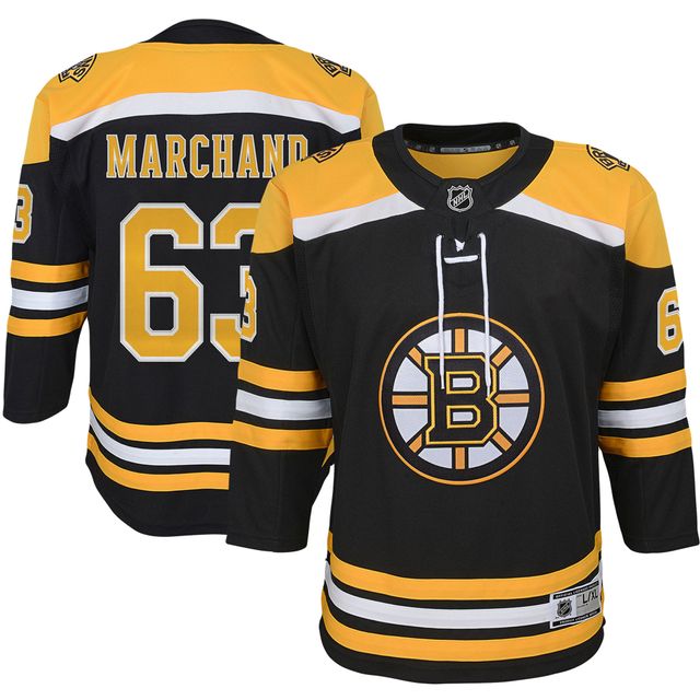 Maillot de joueur première qualité à domicile des Bruins Boston, Brad Marchand, noir, pour jeunes