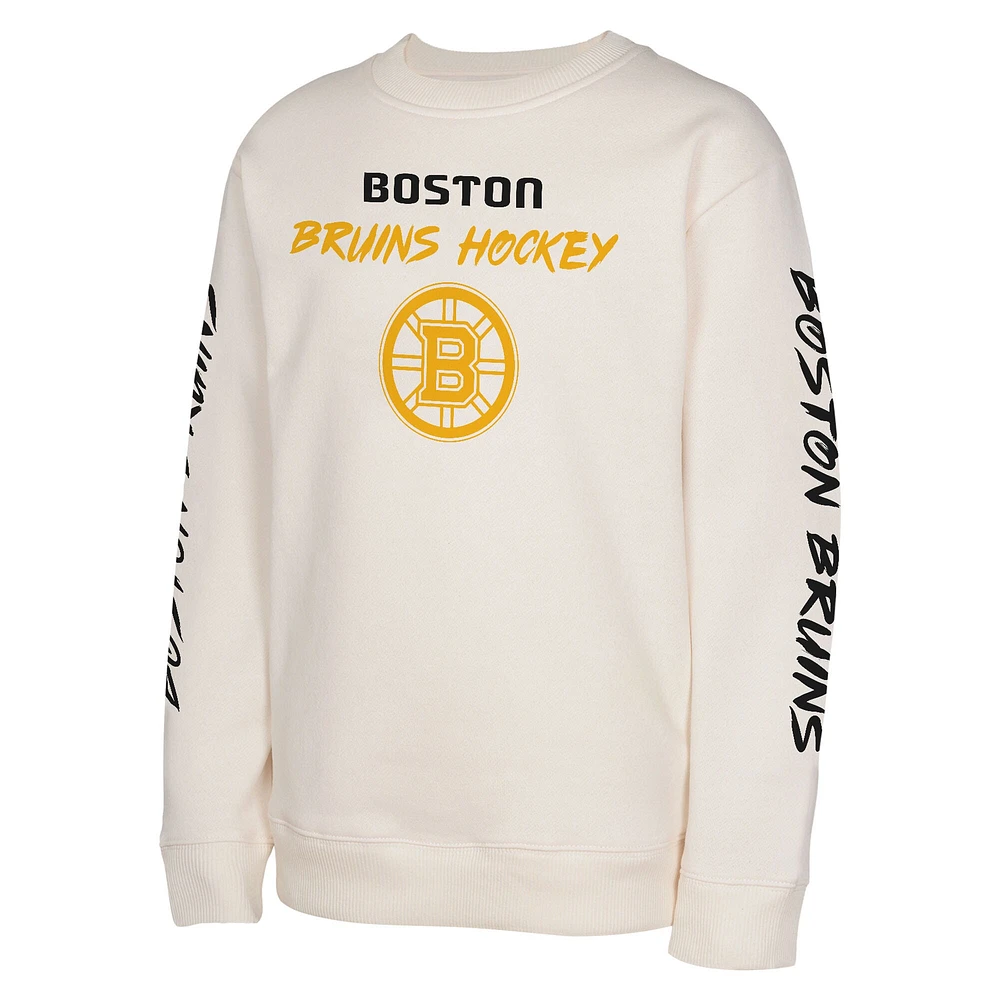 Youth Cream Boston Bruins Star Power Pullover Sweatshirt
