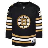 Maillot de joueur premier ministre à domicile des Bruins Boston noir David Pastrnak pour jeune