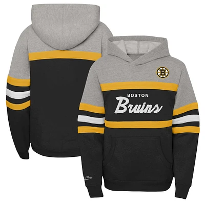 Pull à capuche noir Mitchell & Ness pour entraîneur-chef des Bruins de Boston jeunes