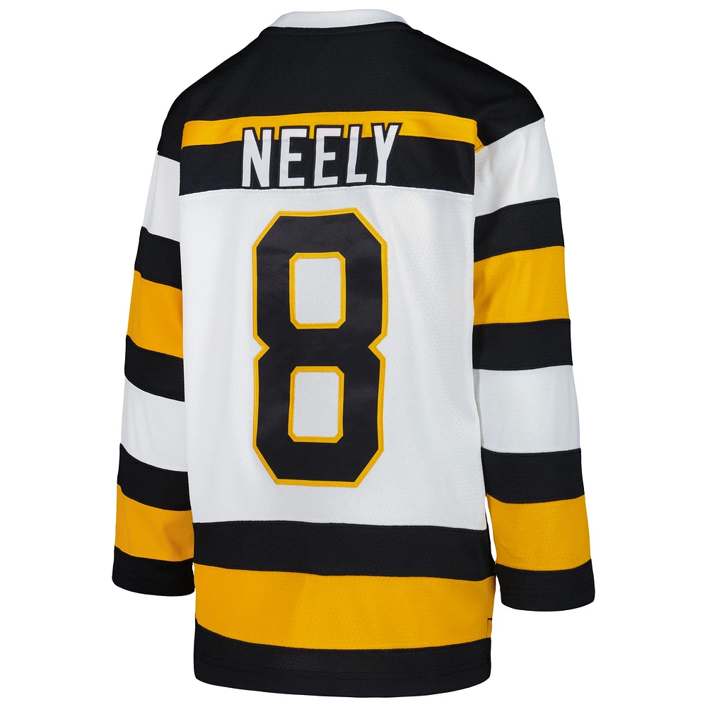 Maillot de joueur la ligne bleue 1991 des Bruins Boston blanc Mitchell & Ness Cam Neely pour jeunes