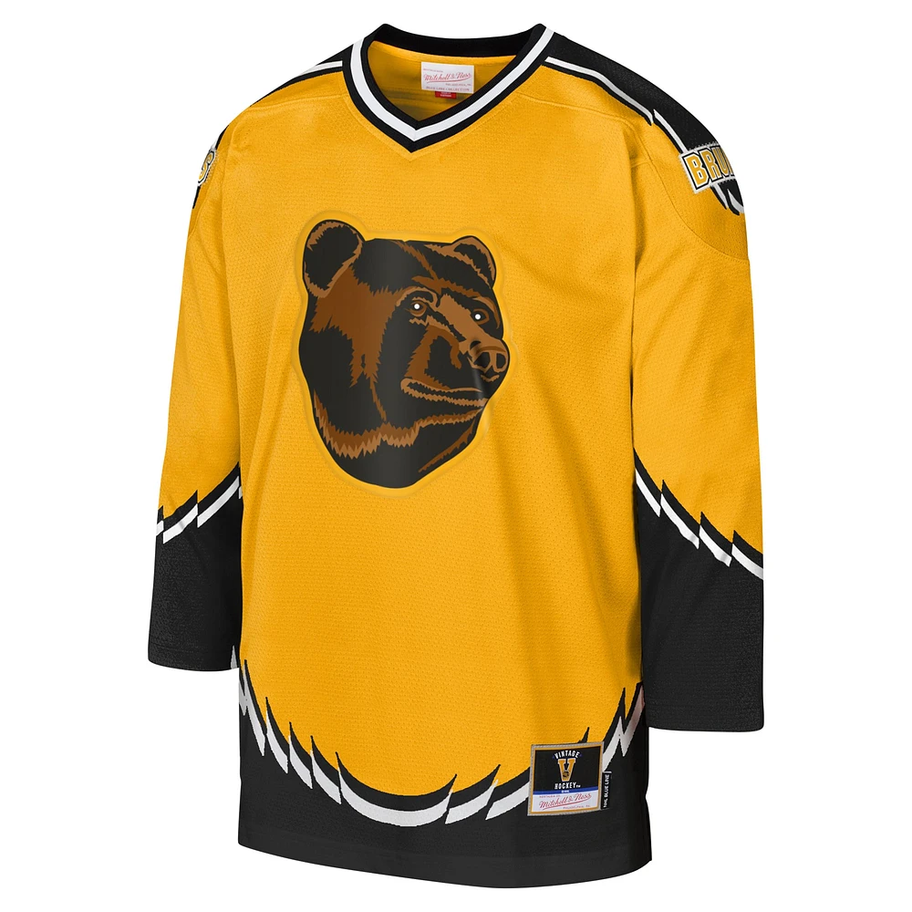 Youth Mitchell & Ness Gold Boston Bruins 1996 Blue Line Jersey