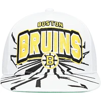 Youth Mitchell & Ness White Boston Bruins After Shock Snapback Hat