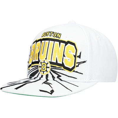 Youth Mitchell & Ness White Boston Bruins After Shock Snapback Hat