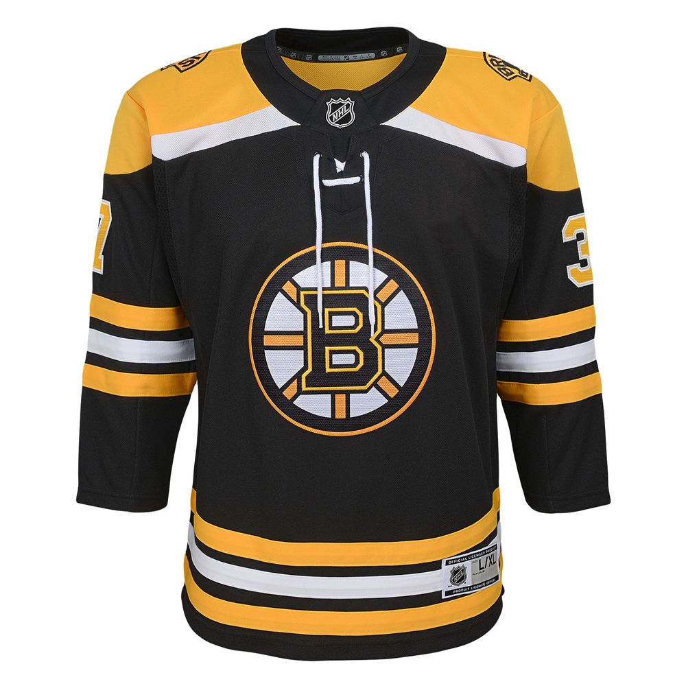 Youth Patrice Bergeron Black Boston Bruins Home Premier Player Jersey