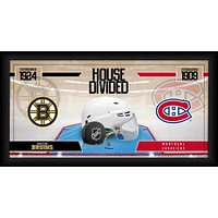Collage de hockey encadré de 10" x 20" des Bruins de Boston contre les Canadiens de Montréal
