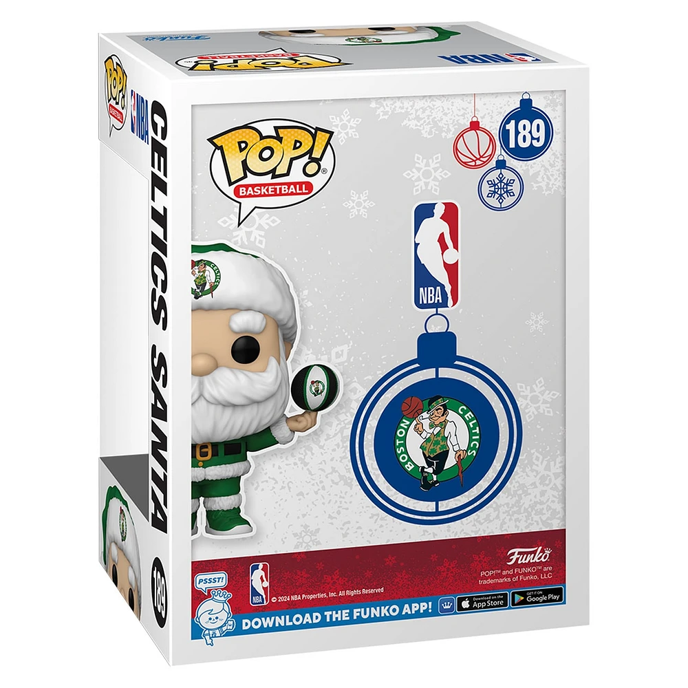 Figurine en vinyle exclusive Fanatics 2024 du Père Noël des Celtics de Boston Funko Pop!